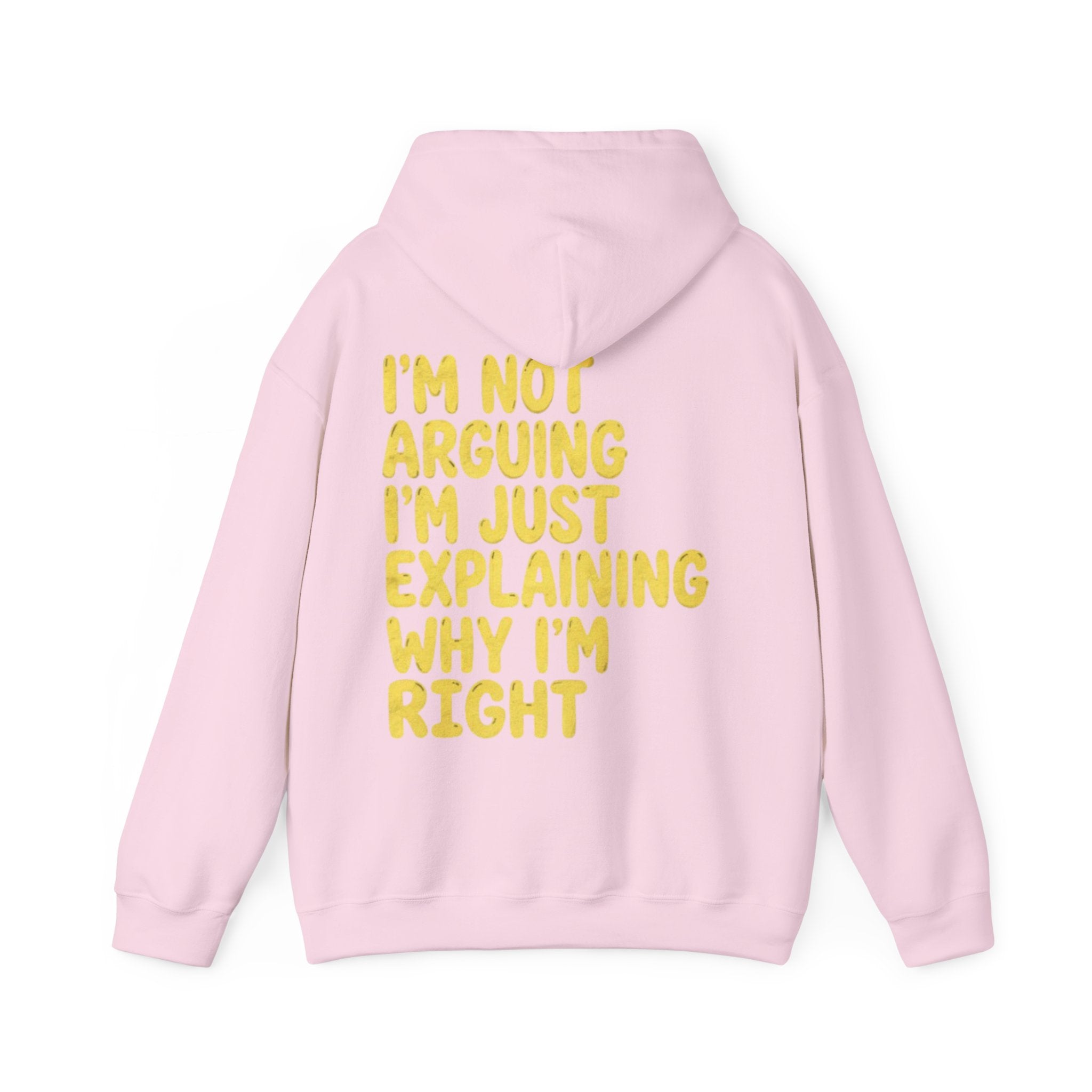 I'm Not Arguing Adult Hoodie — Funny "I'm Just Explaining Why I'm Right" Graphic Hoodie
