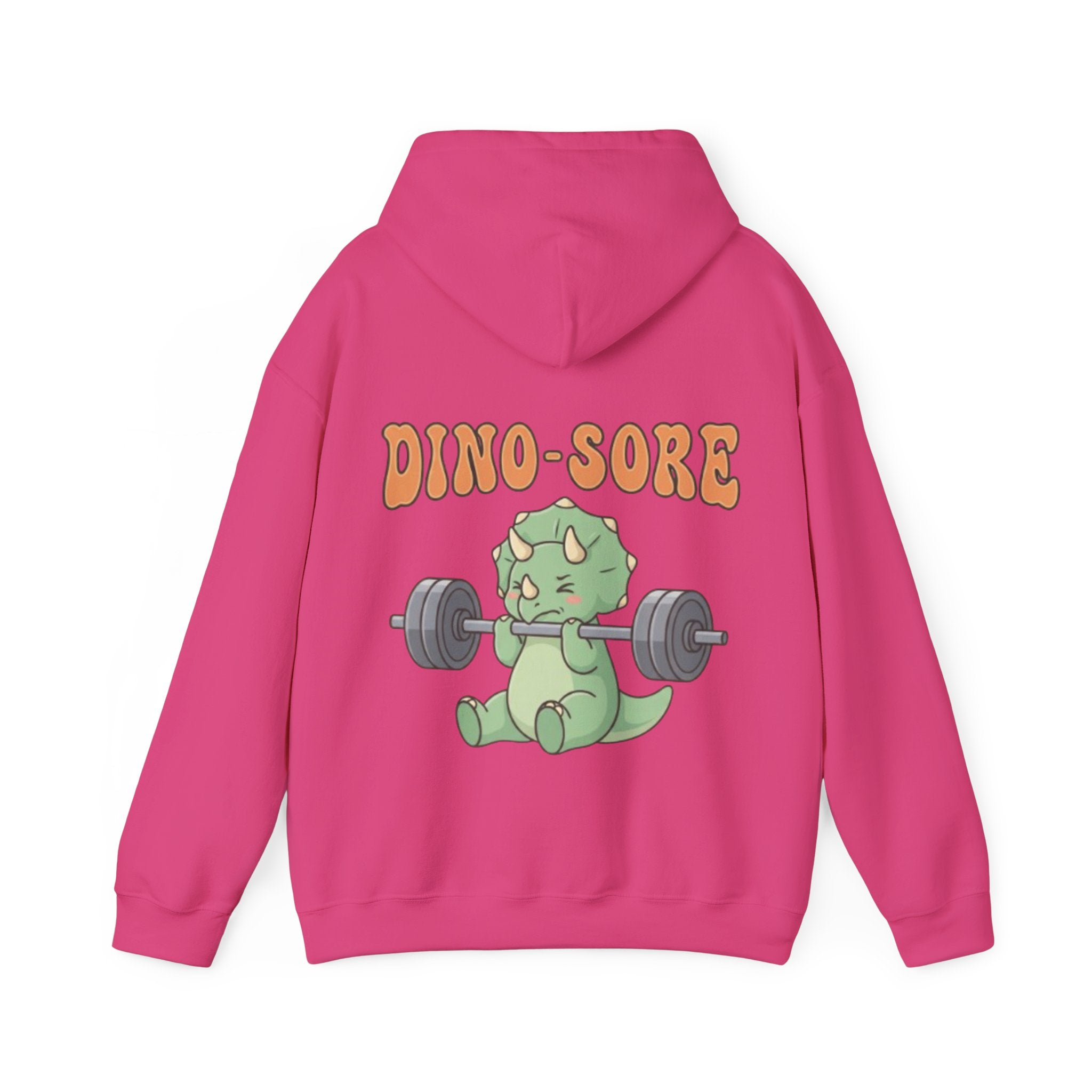 Dino-Sore Adult Hoodie — Cute Triceratops Weightlifting Sweatshirt